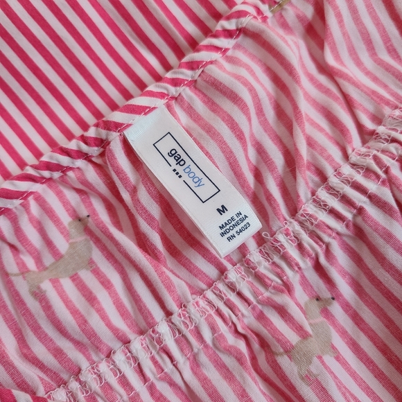Vintage GAP Cotton Poplin Striped Babydoll Chemise Size M Pink Stripe - Picture 7 of 8